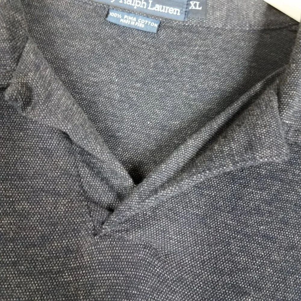 Polo Ralph Lauren Polo Shirt Adult XL Blue Pima Cotton Long Sleeves Pony Men's